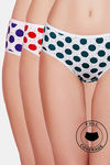 Rosaline Pure Cotton Full Coverage Slim Elastic Brief (Pack of 3)- Polkas n Dot Print — thumbnail 1